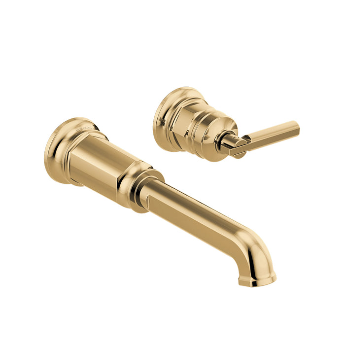 Invari Complete Lever Handle Bathroom Faucet - Wall Mount - 10" Brass/Polished Gold