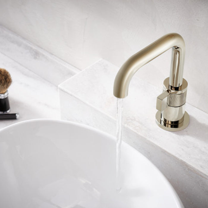Litze Bathroom Faucet - Single Hole - 8" Brass/Polished Nickel