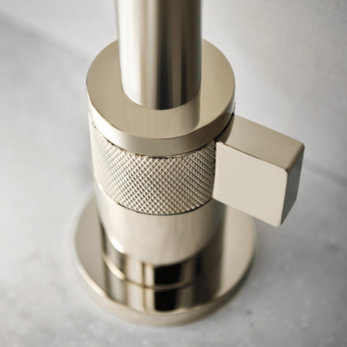 Litze Bathroom Faucet - Single Hole - 8" Brass/Polished Nickel