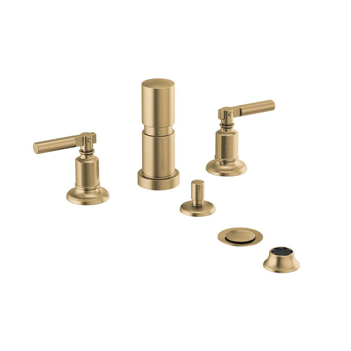 Invari Bidet Faucet - Widespread - 8" Brass/Luxe Gold