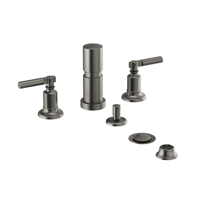 Invari Bidet Faucet - Widespread - 8" Brass/Luxe Steel