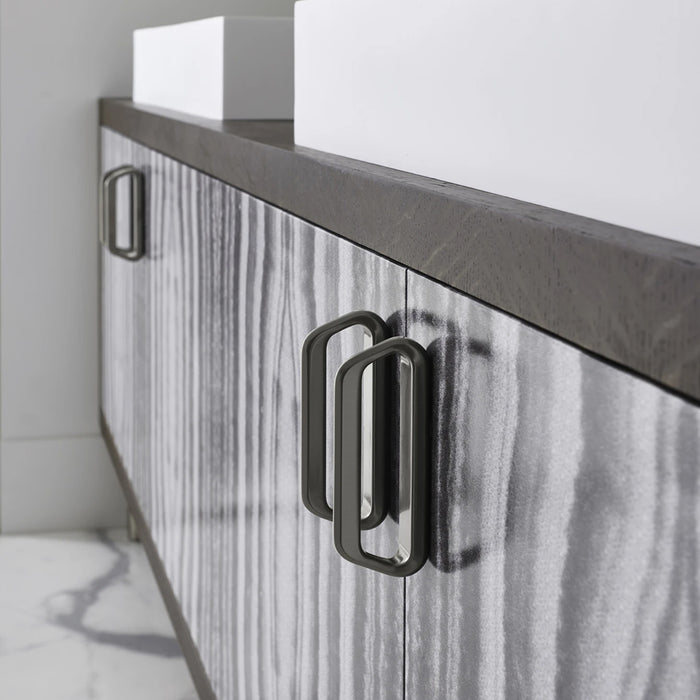 Levoir Cabinet Pull Handle - Cabinet Mount - 5" Brass/Luxe Steel