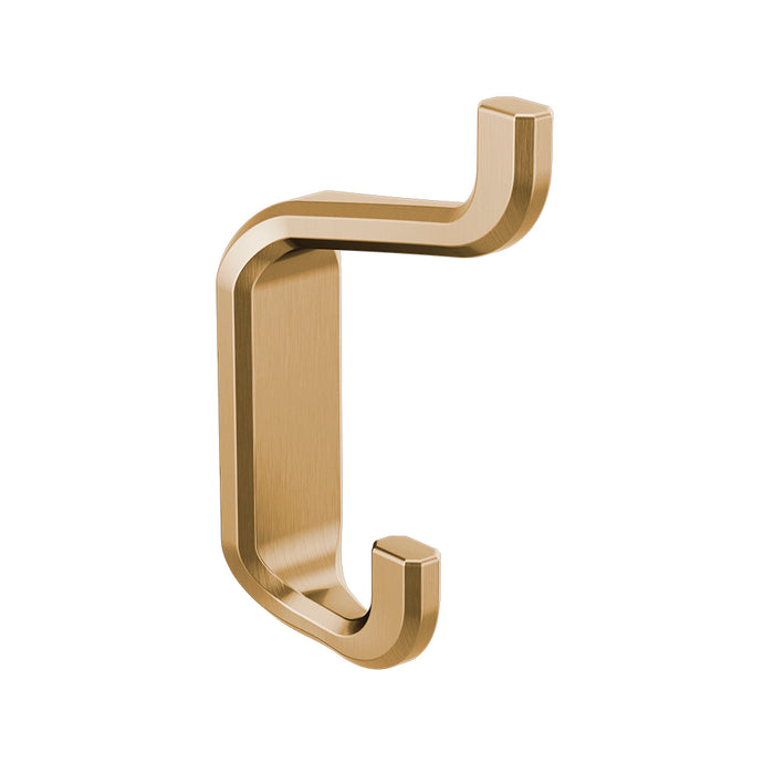 Levoir Double Hook - Wall Mount - 6" Brass/Luxe Gold