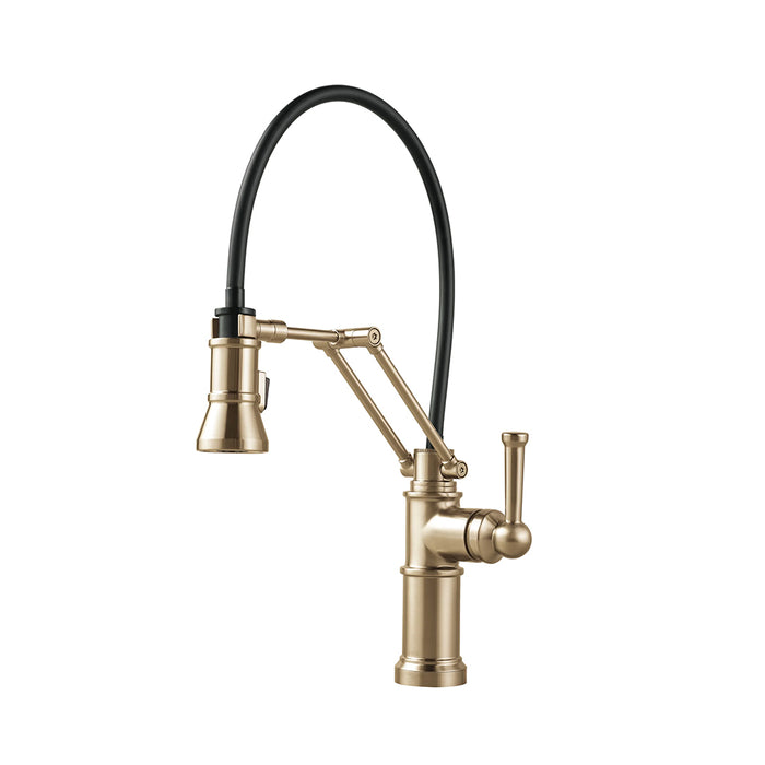 Artesso Pull Out Kitchen Faucet - Single Hole - 22" Brass/Luxe Gold