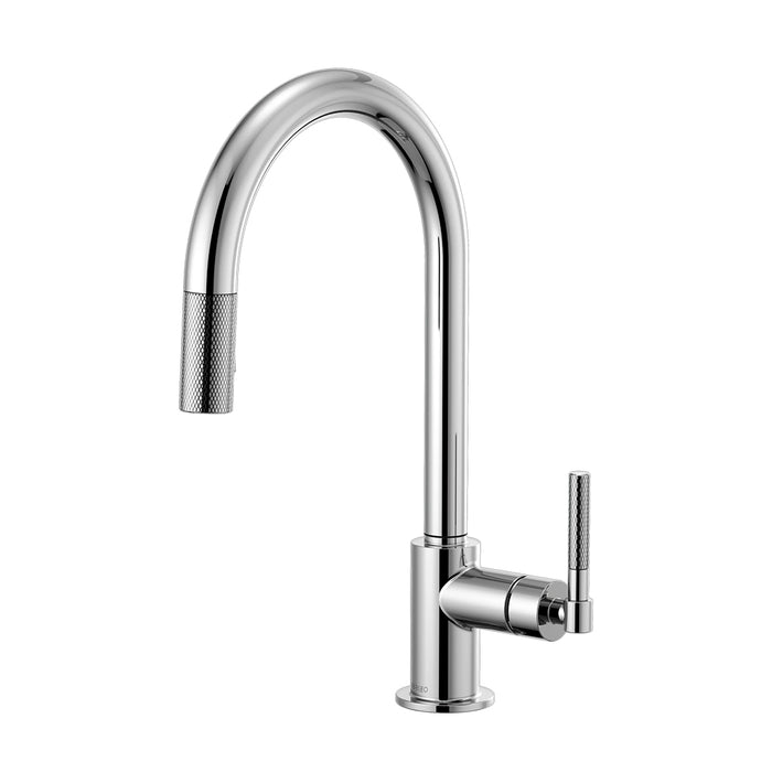Litze Pull Out Kitchen Faucet - Single Hole - 16" Brass/Polished Chrome
