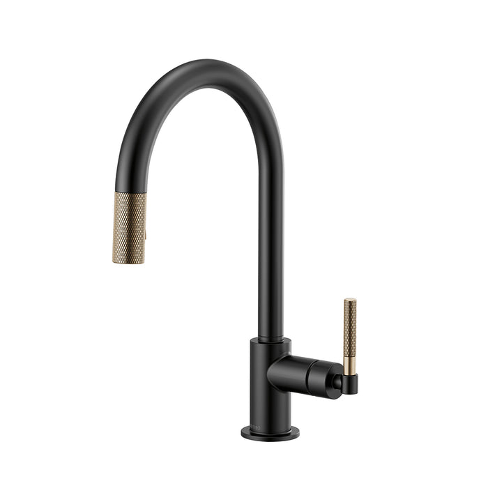 Litze Pull Out Kitchen Faucet - Single Hole - 16" Brass/Matte Black/Luxe Gold