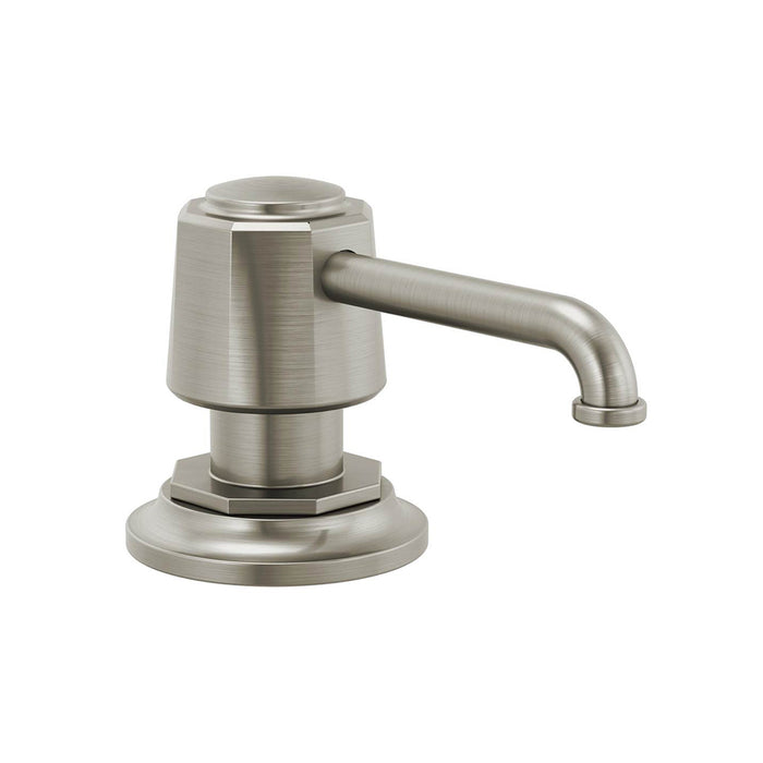 Rook Kitchen Soap Dispenser - Single Hole - 3" Brass/Stainless