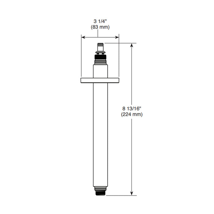 Kintsu 6 Function Pressure Balance Trim Complete Shower Set - Ceiling Mount - 14" Brass/Brilliance Black Onyx