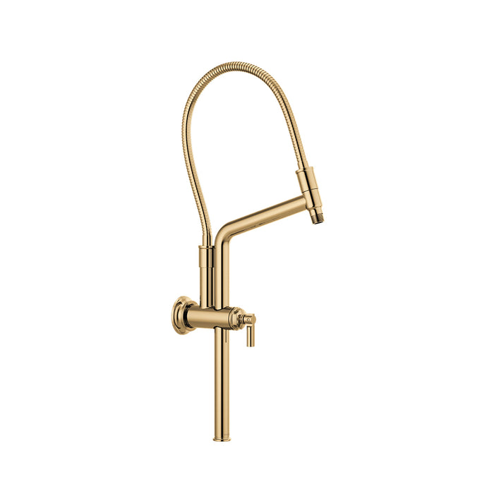 Invari Classic Shower Arm - Wall Mount - 25" Brass/Polished Gold