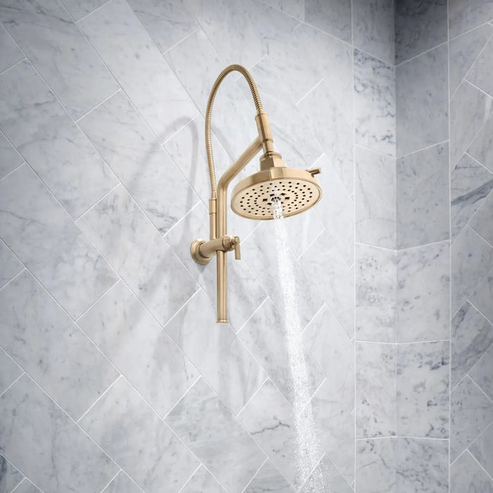 Invari Classic Shower Arm - Wall Mount - 25" Brass/Polished Gold