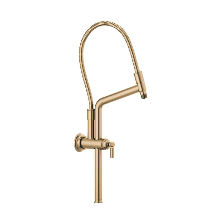 Invari Classic Shower Arm - Wall Mount - 25" Brass/Luxe Gold