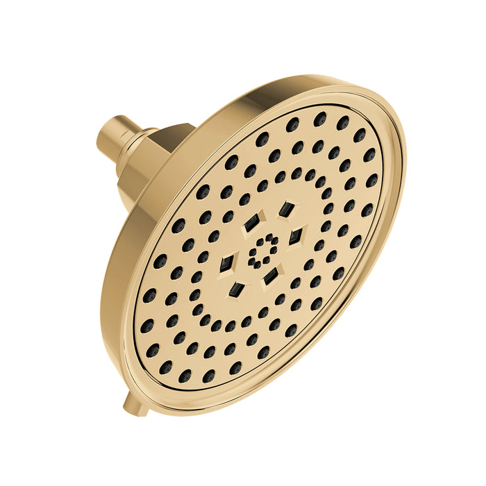 Invari Four Functions Shower Head - Wall Or Ceiling Mount - 8" Abs/Polished Gold