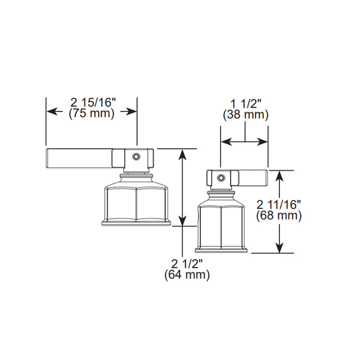 Invari 6 Function Pressure Balance Shower Mixer - Wall Mount - 7" Brass/Luxe Gold