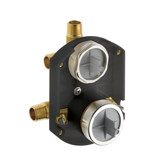 Levoir 3 Function Pressure Balance Shower Mixer - Wall Mount - 7" Brass/Brilliance Black Onyx