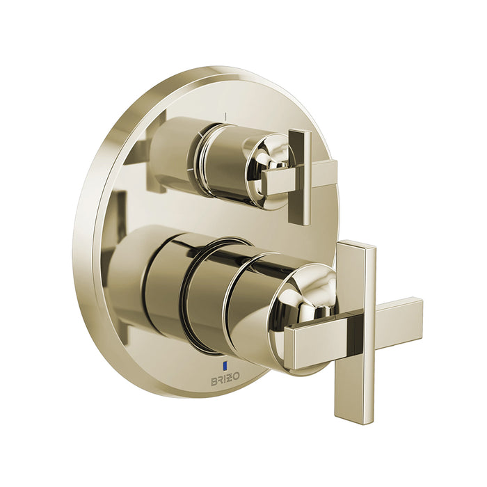 Levoir 3 Function Pressure Balance Shower Mixer - Wall Mount - 7" Brass/Polished Nickel
