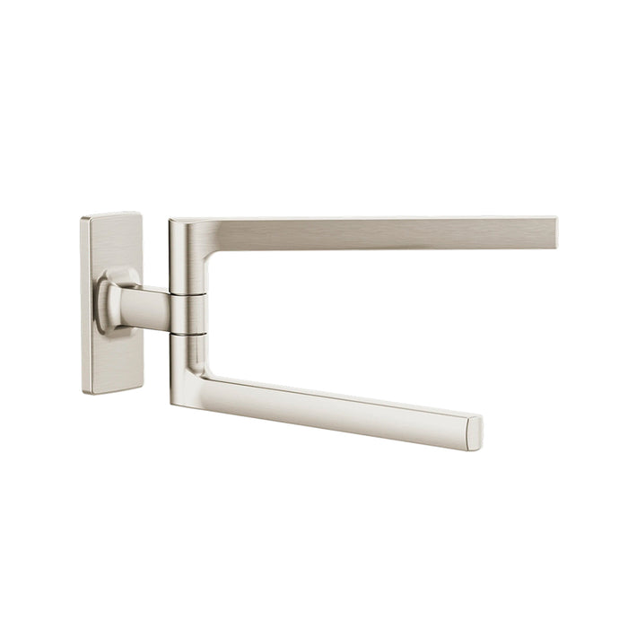 Kintsu Double Pivoting Towel Bar - Wall Mount - 8" Brass/Luxe Nickel