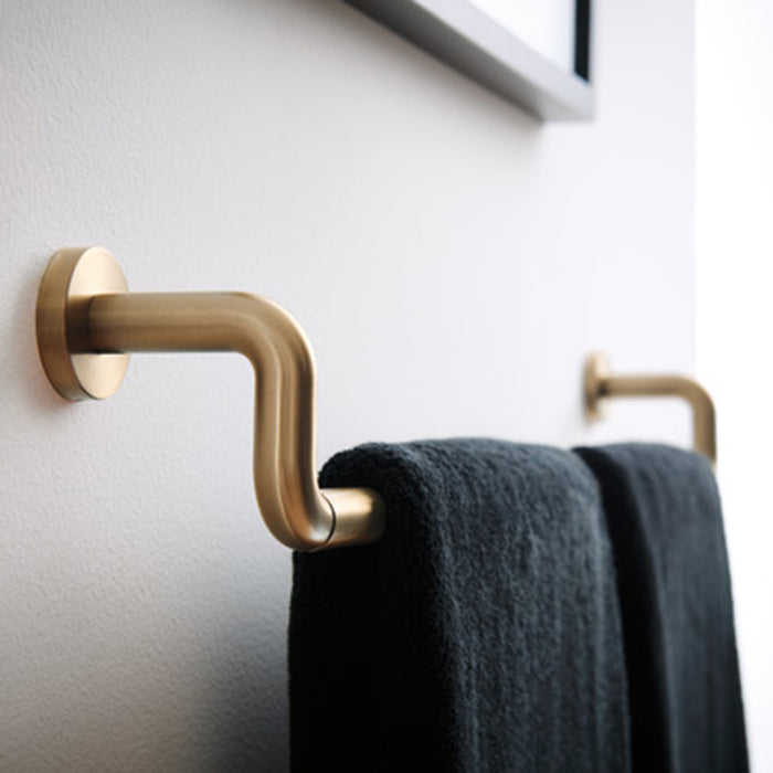 Litze Single Towel Bar - Wall Mount - 30" Brass/Luxe Gold