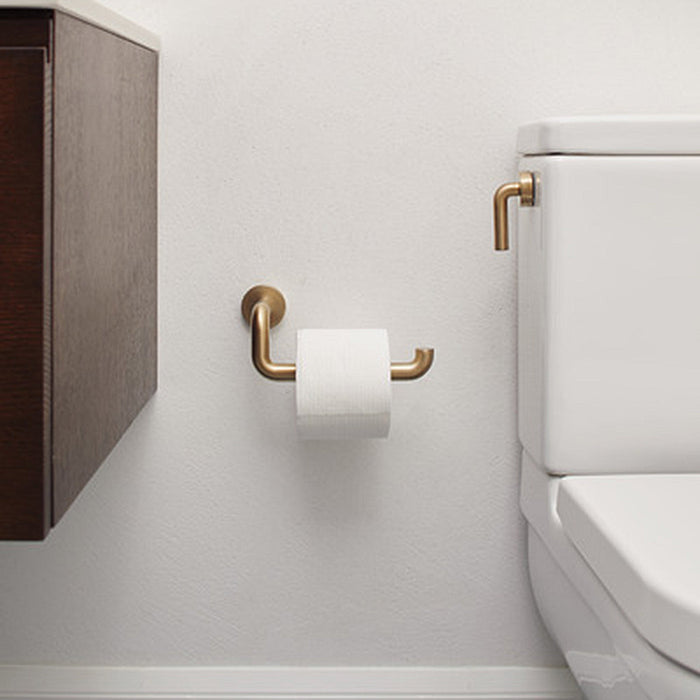 Litze Toilet Paper Holder - Wall Mount - 9" Brass/Luxe Gold