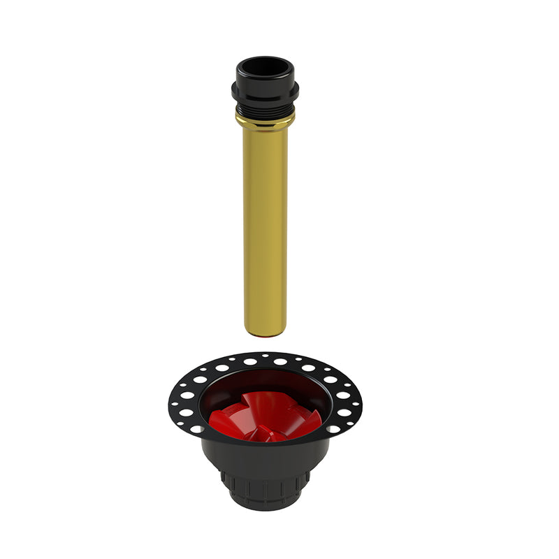 Island Tub Drain Rough - Built-In - 7" Abs/Black