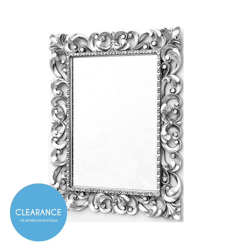 Barocca Framed Mirror 29.92" x 37.8" Wood/Chrome (Final Sale)