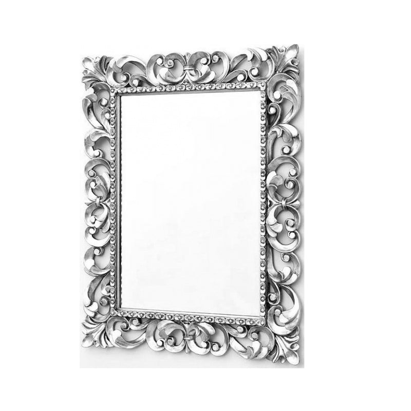Barocca Framed Mirror 29.92" x 37.8" Wood/Chrome (Final Sale)