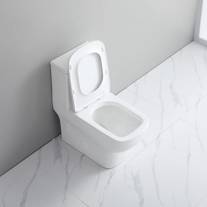 Sleek Complete Dual Flush One Piece Toilet - Floor Mount - 15" Porcelain/White