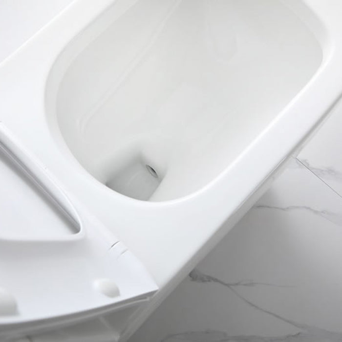 Sleek Complete Dual Flush One Piece Toilet - Floor Mount - 15" Porcelain/White