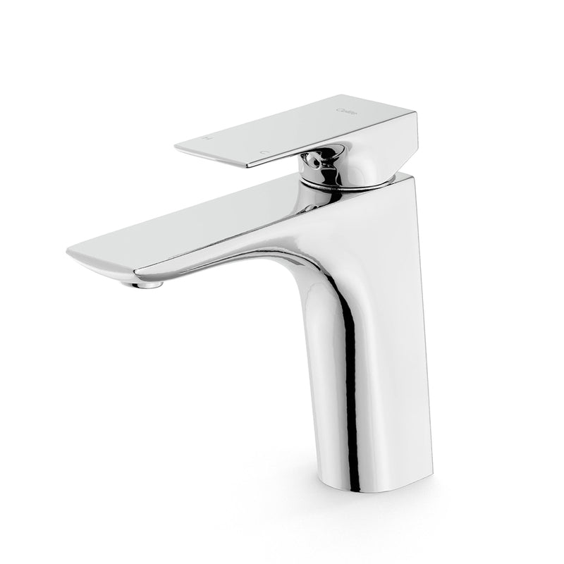 Lean Bathroom Faucet - Single Hole - 6" Brass/Polished Chrome