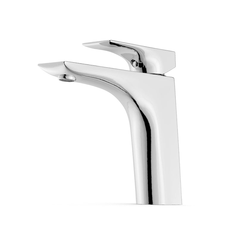 Lean Bathroom Faucet - Single Hole - 6" Brass/Polished Chrome