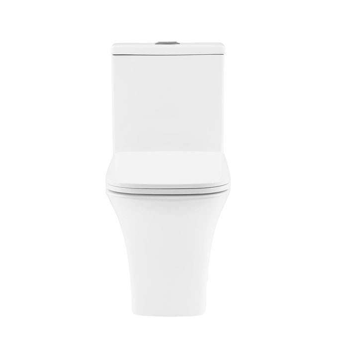 Edge Elongated Complete Dual Flush One Piece Toilet - Floor Mount - 14" Vitreous China/Gloss White