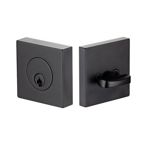 Square Key Function Single Cylinder Deadbolt - Door Mount - 0" Brass/Matt Black