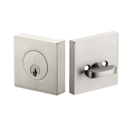 Square Key Function Single Cylinder Deadbolt - Door Mount - 0" Brass/Brushed Nickel
