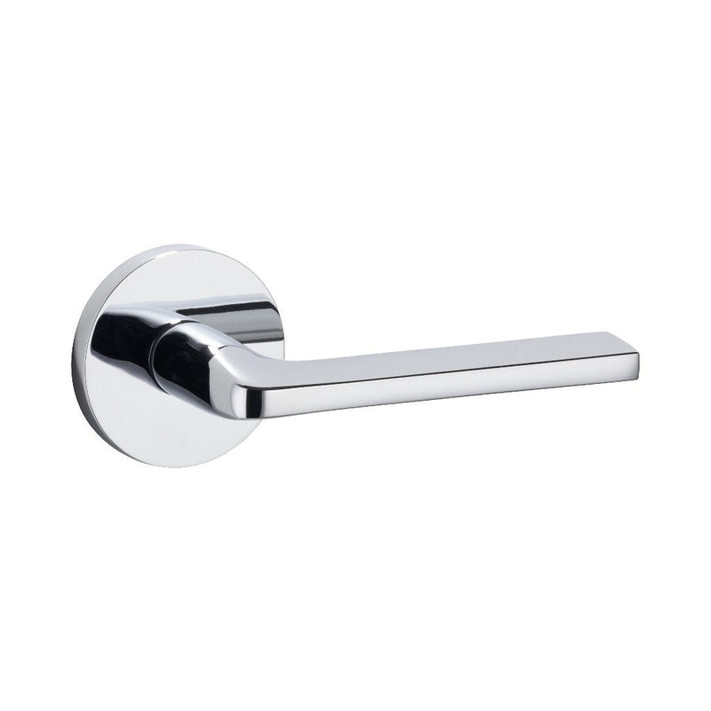 Round Concealed Passage Door Leverset - Door Mount - 6" Brass/Polished Chrome