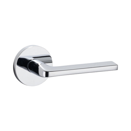 Round Concealed Passage Door Leverset - Door Mount - 6" Brass/Polished Chrome