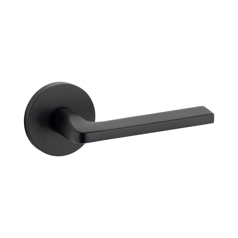 Round Concealed Passage Door Leverset - Door Mount - 6" Brass/Matt Black