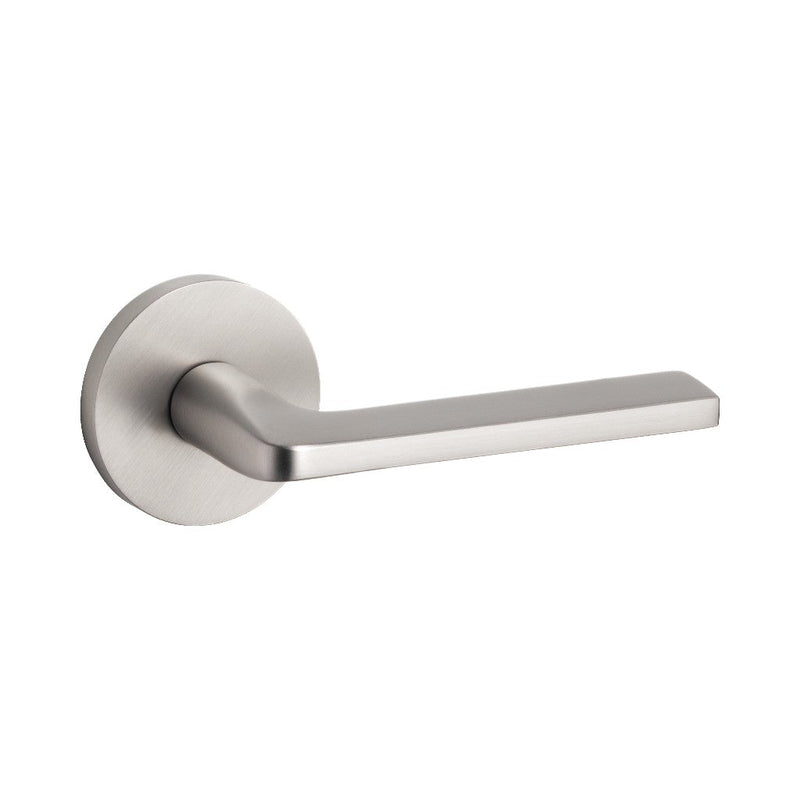 Round Concealed Passage Door Leverset - Door Mount - 6" Brass/Brushed Nickel