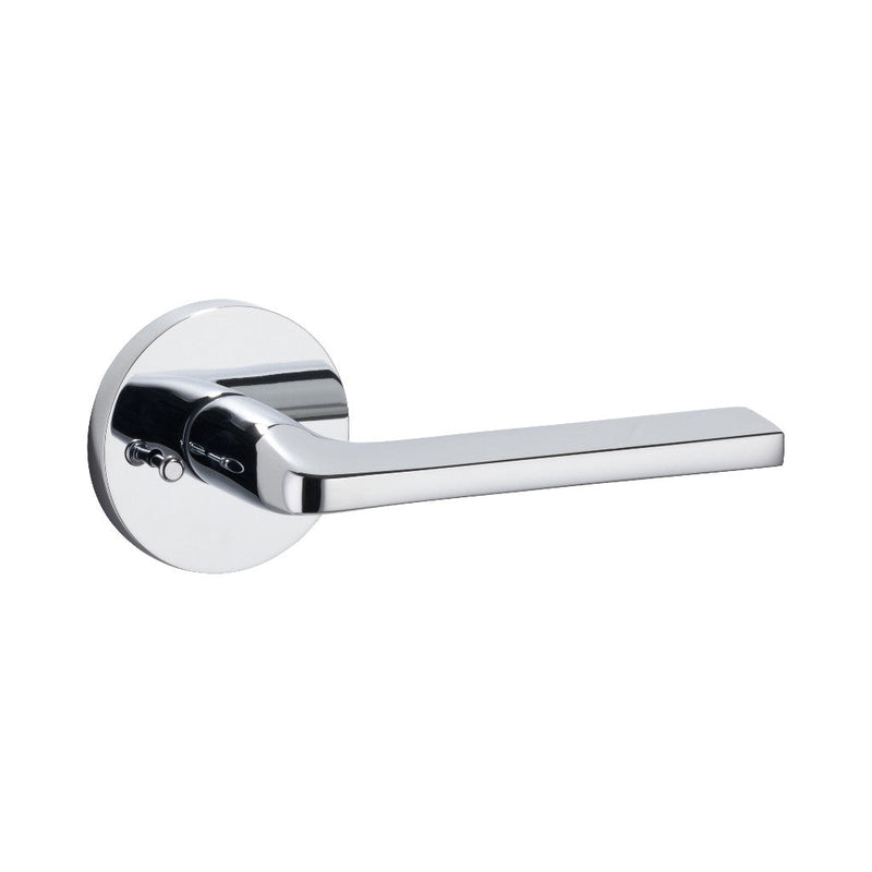 Round Concealed Privacy Door Leverset - Door Mount - 6" Brass/Polished Chrome