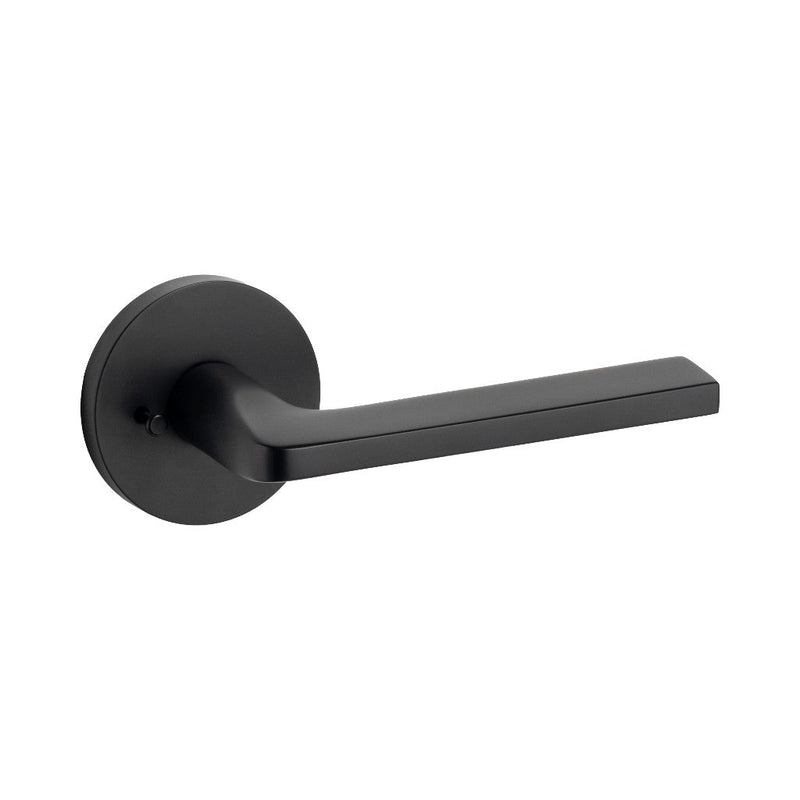 Round Concealed Privacy Door Leverset - Door Mount - 6" Brass/Matt Black