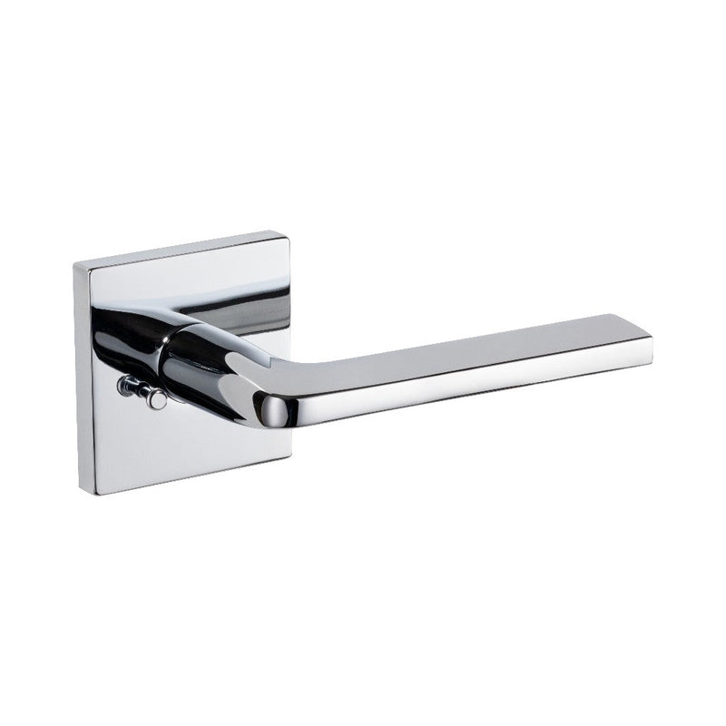Square Concealed Privacy Door Leverset - Door Mount - 6" Brass/Polished Chrome