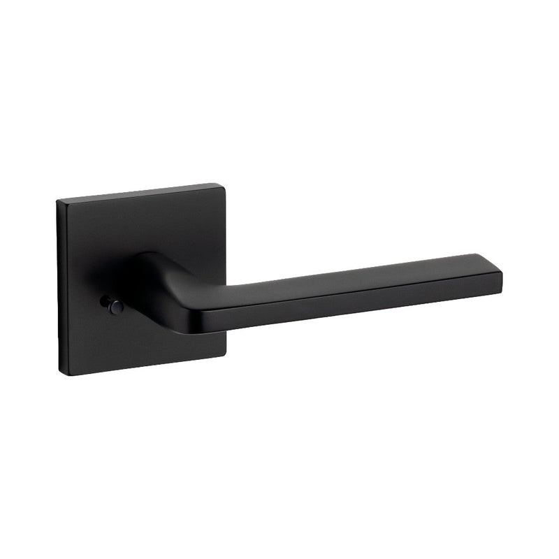 Square Concealed Privacy Door Leverset - Door Mount - 6" Brass/Matt Black