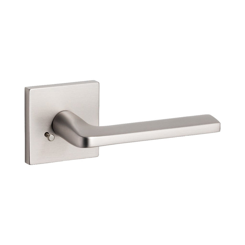 Square Concealed Privacy Door Leverset - Door Mount - 6" Brass/Brushed Nickel