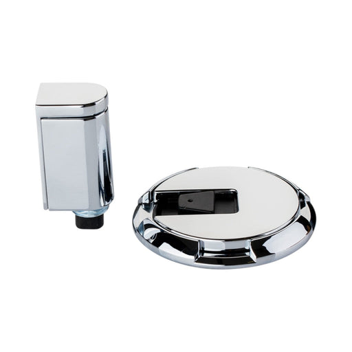 Magnetic Round Door Holder - Door Mount - 2" Zinc/Polished Chrome