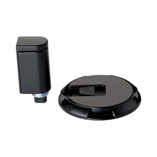 Magnetic Round Door Holder - Door Mount - 2" Zinc/Matt Black