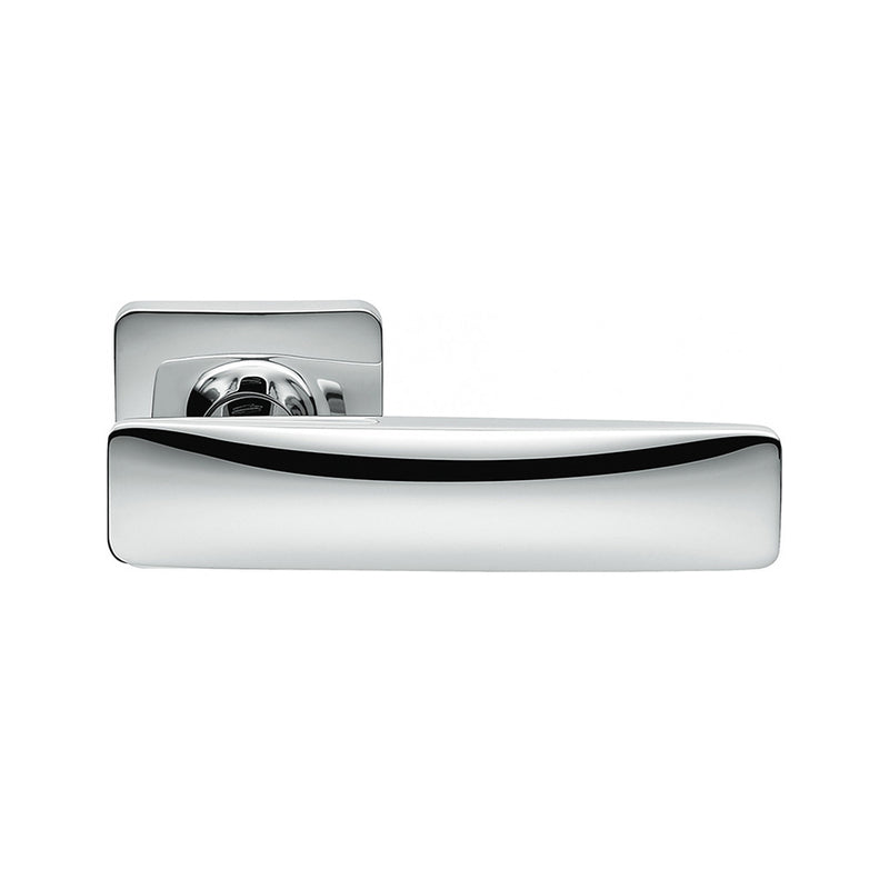 Bold Square Door Leverset - Door Mount - 5" Brass/Polished Chrome