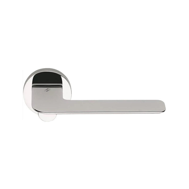 Slim Door Leverset - Door Mount - 6" Brass/Polished Chrome