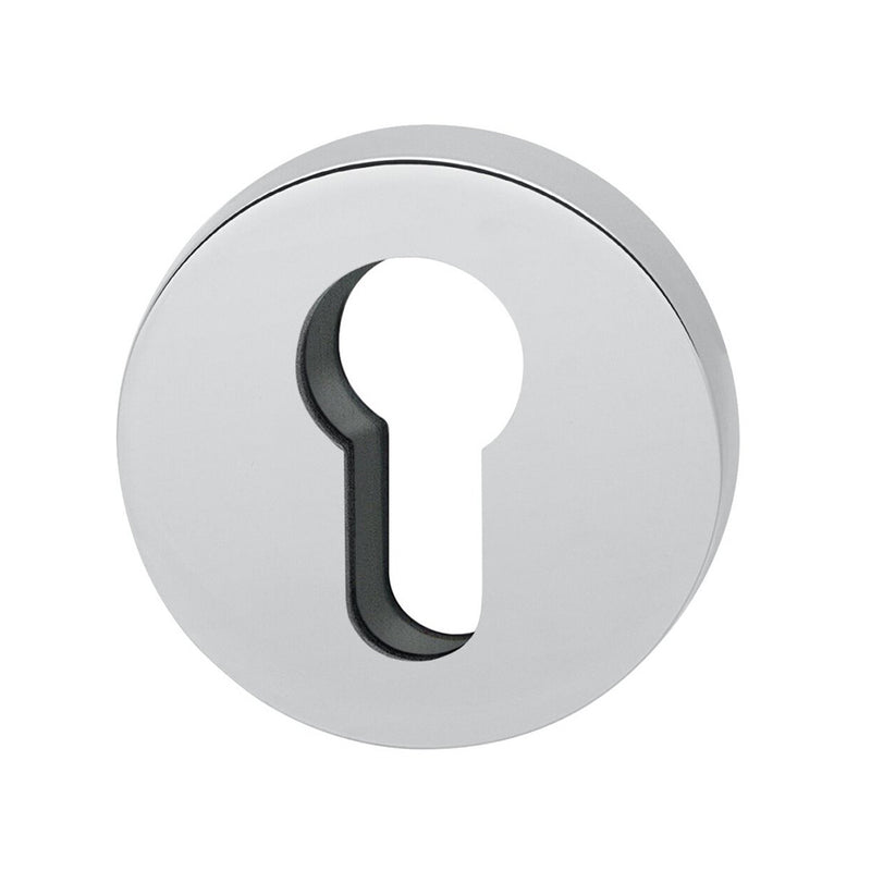 Roboquattros Cylinder Cover Keyhole - Door Mount - 2" Brass/Polished Chrome