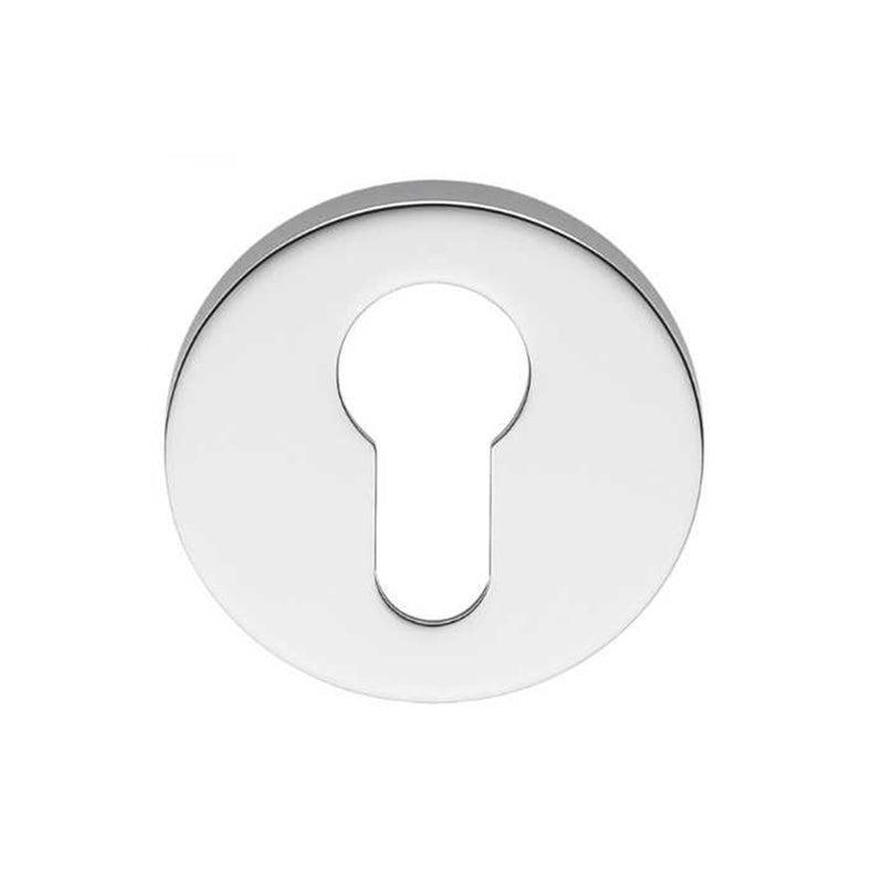 Slim Cylinder Cover Keyhole - Door Mount - 2" Brass/Polished Chrome