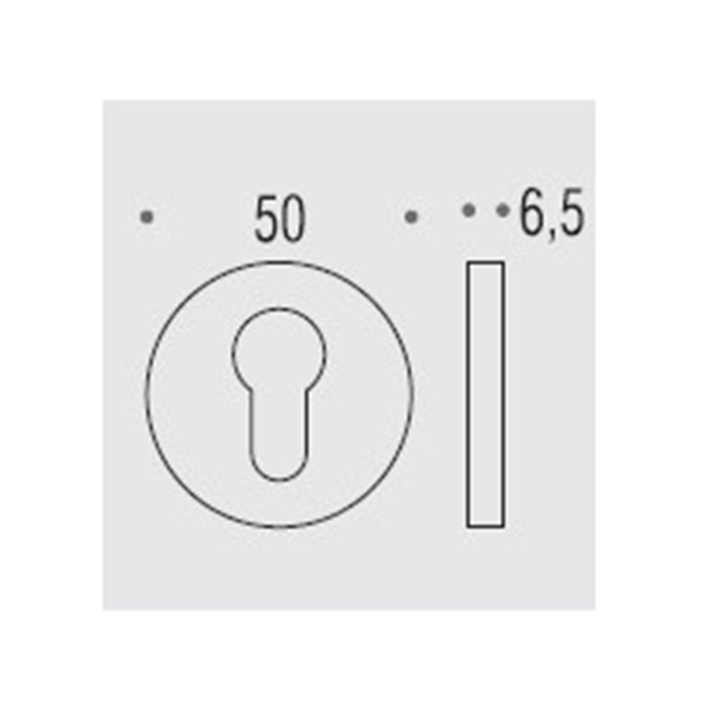 Slim Cylinder Cover Keyhole - Door Mount - 2" Brass/Polished Chrome