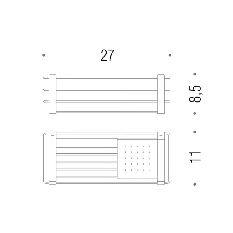 Universal Shower Basket - Wall Mount - 11" Brass/Polished Chrome