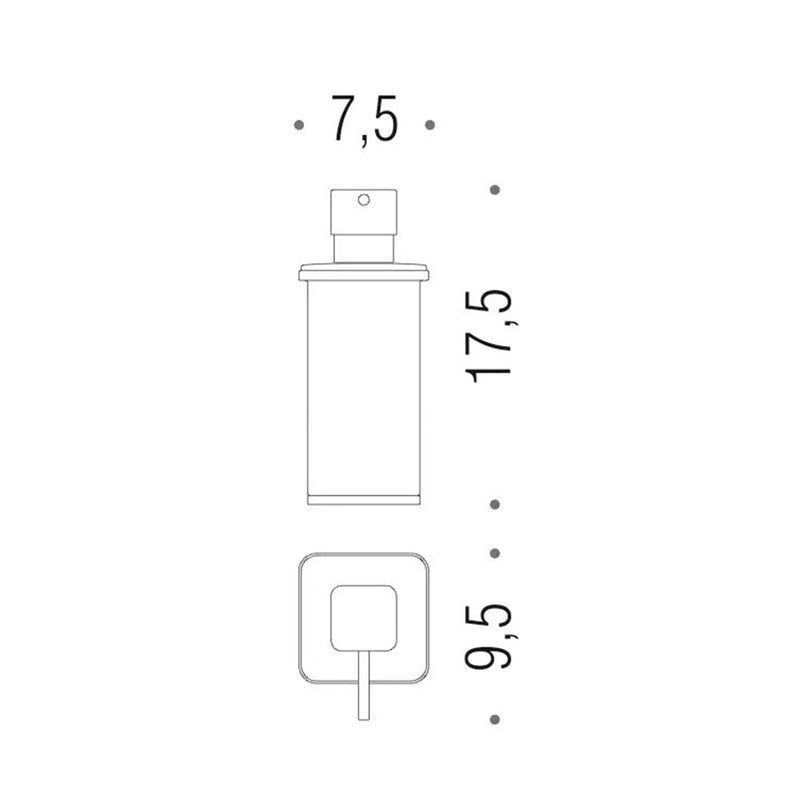 Lulu Soap Dispenser - Wall Mount - 7" Brass/Glass/Polished Chrome/White